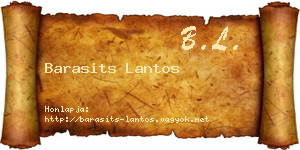 Barasits Lantos névjegykártya